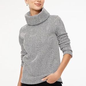 J.Crew Factory Herringbone Funnelneck Pullover